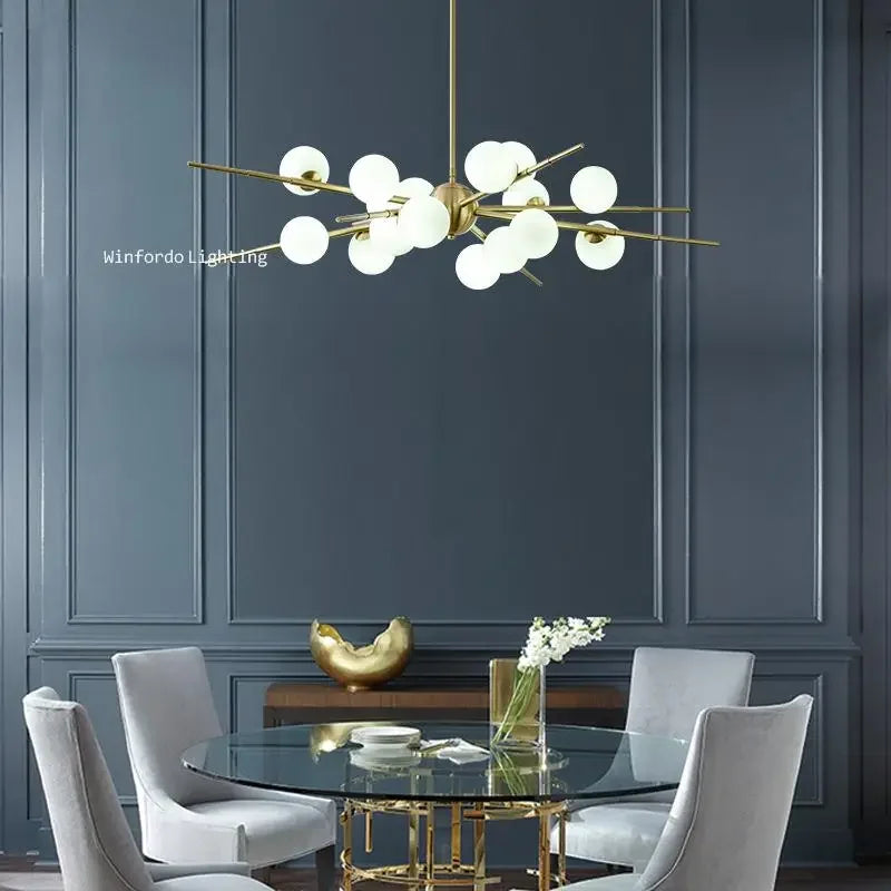 suspension LED design moderne en forme de boule de verre - vue 6 sur 10