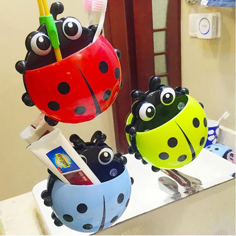 lot de 2 porte-brosse à dents coccinelle mignon pour enfants - vue 5 sur 11