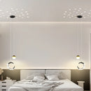 Simple modern LED chandelier, minimalist Nordic style for bar or café