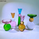 Coloured crystal candle holders for modern and romantic decor
