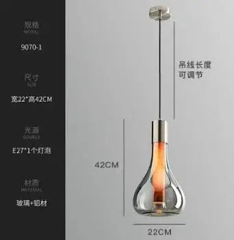 Minimalist nordic style silver glass table lamp - vue 11 sur 10