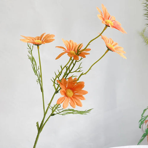 5 têtes de marguerites blanches fleurs artificielles pour décorations festives - vue 11 sur 11