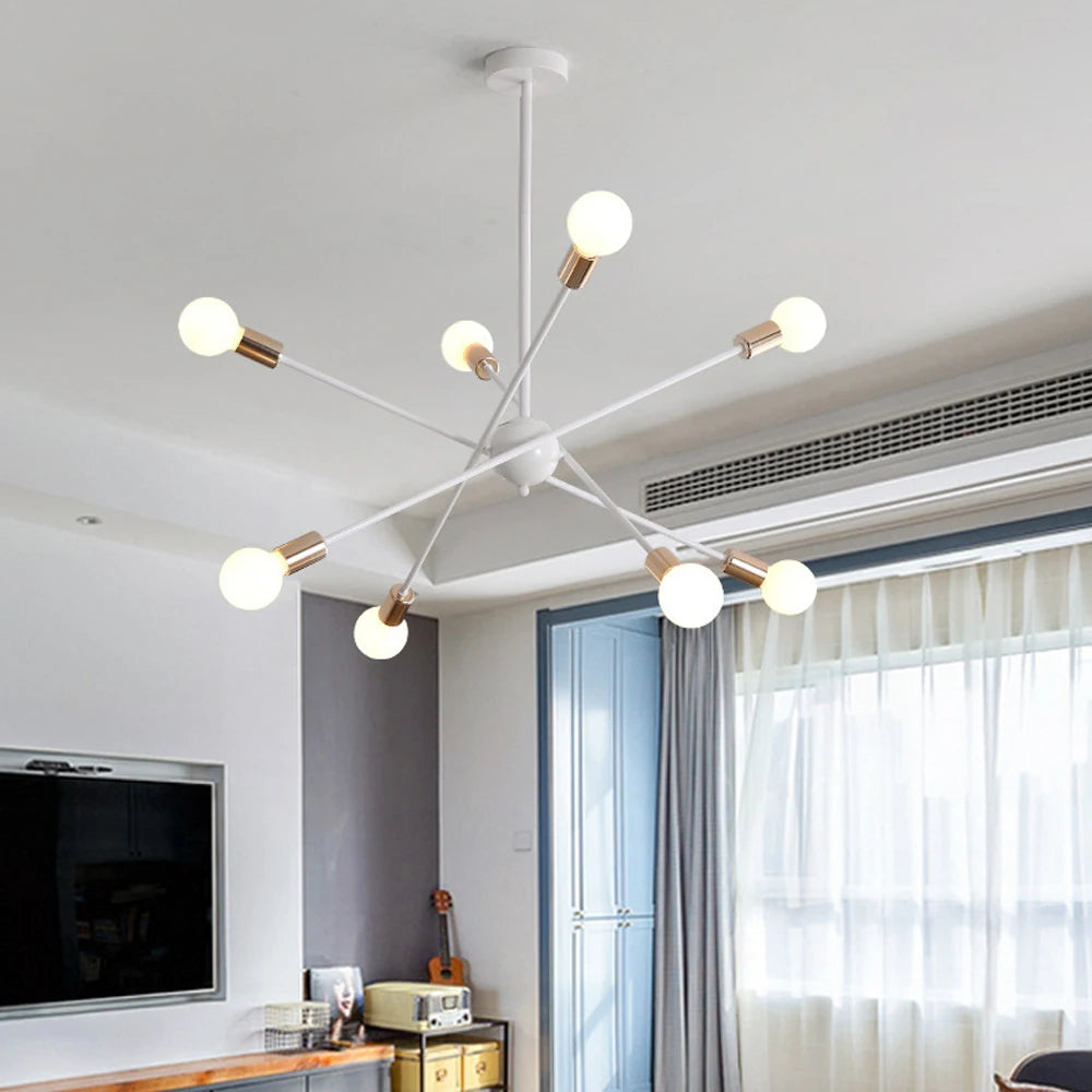 lustre moderne nordique sputnik avec éclairage led intérieur - vue 5 sur 16