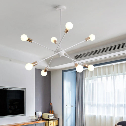 lustre moderne nordique sputnik avec éclairage led intérieur - vue 6 sur 16