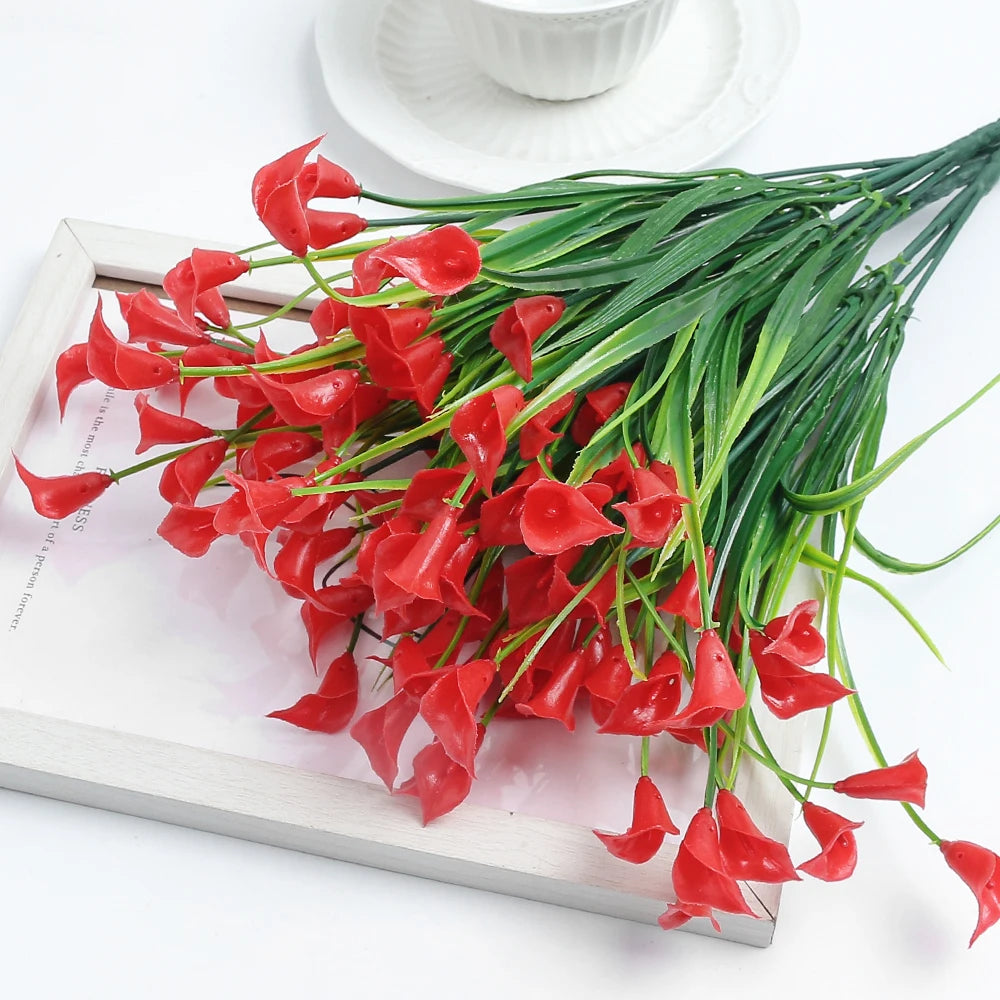 bouquet de lys calla artificiels pour décoration intérieure et extérieure - vue 7 sur 12