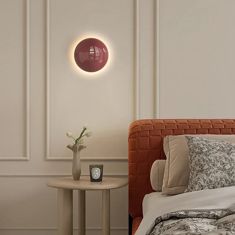 Applique murale led nordique ronde en métal pour décoration intérieure