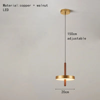 lustre nordique en bois et métal doré réglable pour intérieur