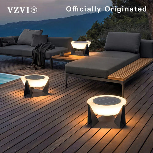 lampadaire solaire moderne pour jardin et terrasse - vue 2 sur 8