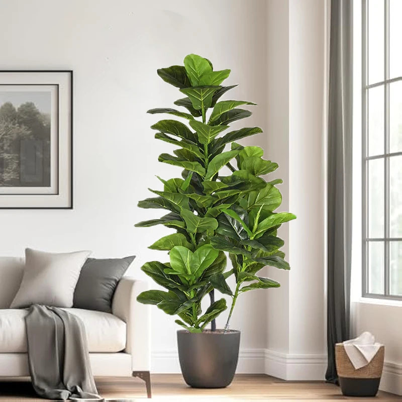 arbre tropical artificiel avec grandes branches et feuilles en plastique - vue 3 sur 12
