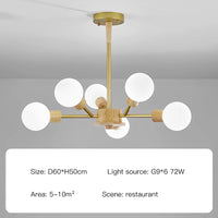 lustre à led en bois nordique pour décoration intérieure moderne