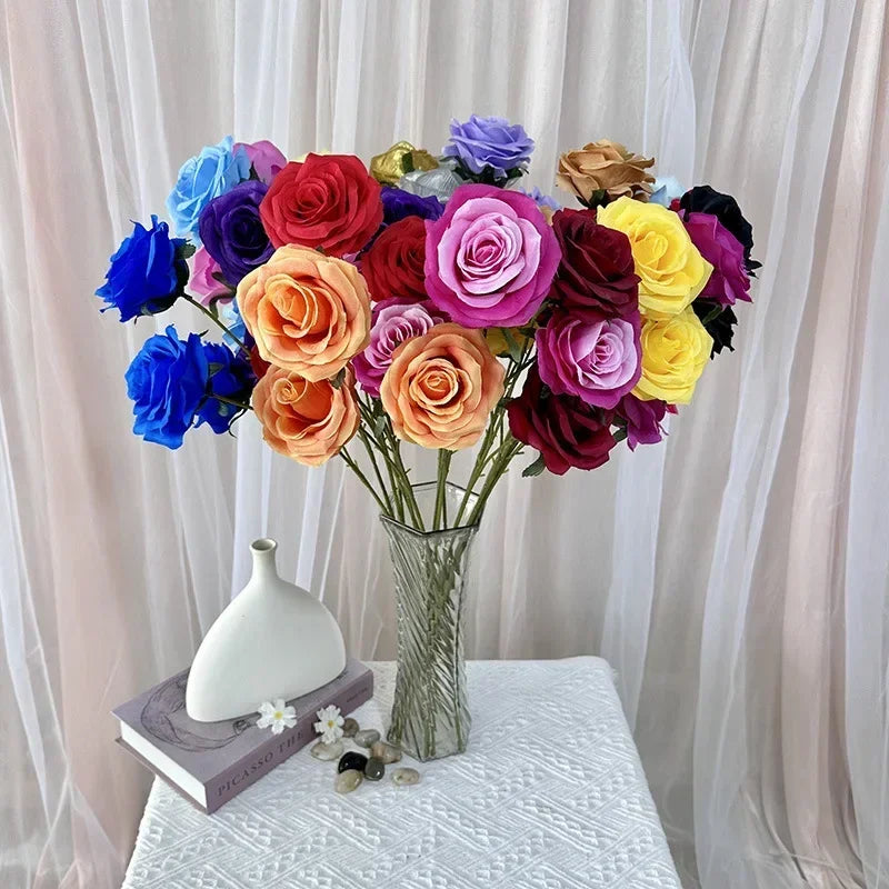 branches de roses artificielles en soie pour décoration élégante - vue 4 sur 40