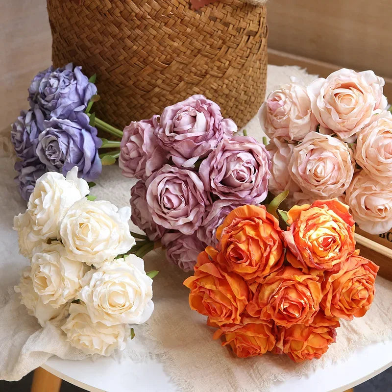 bouquet de roses artificielles pour décoration et photographie - vue 5 sur 13