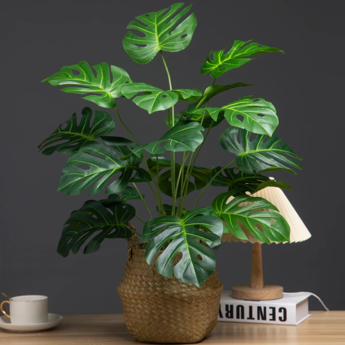 arbre artificiel monstera avec feuillage tropical pour décoration intérieure - vue 2 sur 6