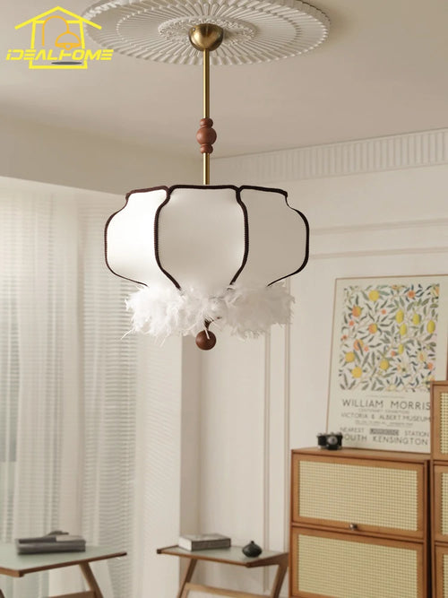 Minimalist feather pendant lamp French design decorative light - vue 6 sur 8