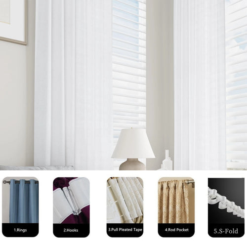 Voilage faux lin sur mesure extra long salon