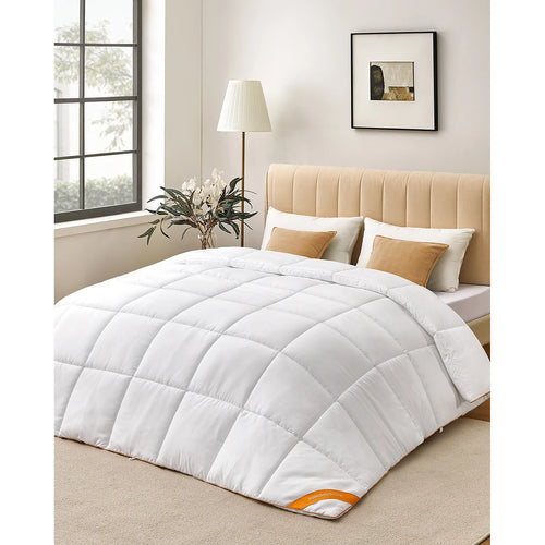 Couette, Duvet 220 x 240 cm, Couette Matelassée avec 8 Boucles, Édredon 300 GSM, Couette King Size, Blanc - vue 4 sur 7