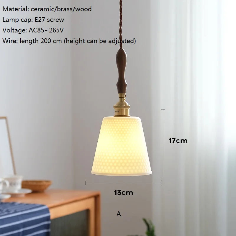 suspension led en céramique japonaise pour cuisine restaurant - vue 4 sur 11