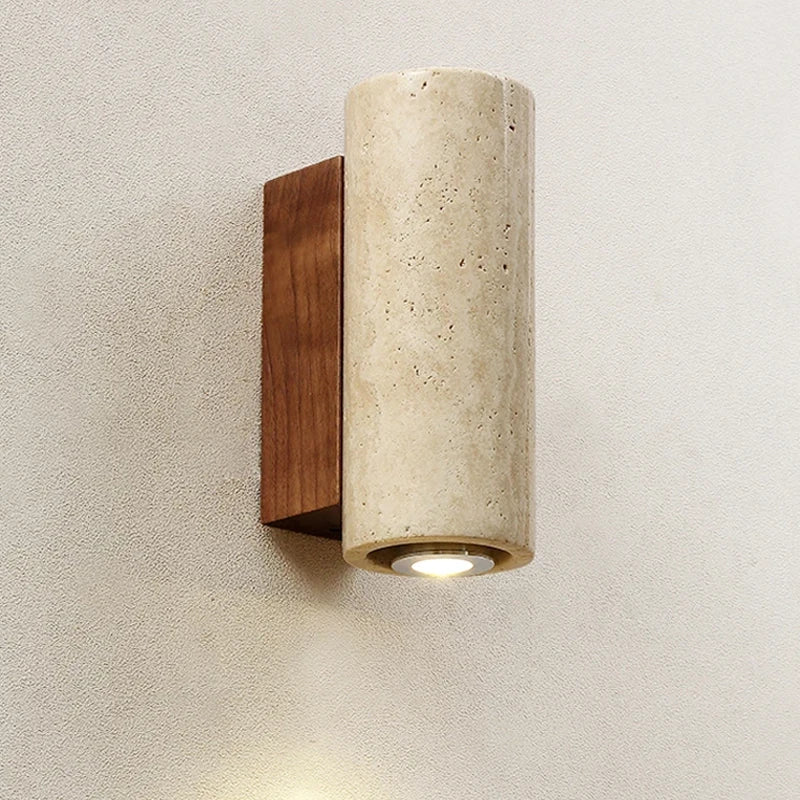 applique murale led wabi sabi en travertin décor marbre - vue 2 sur 12