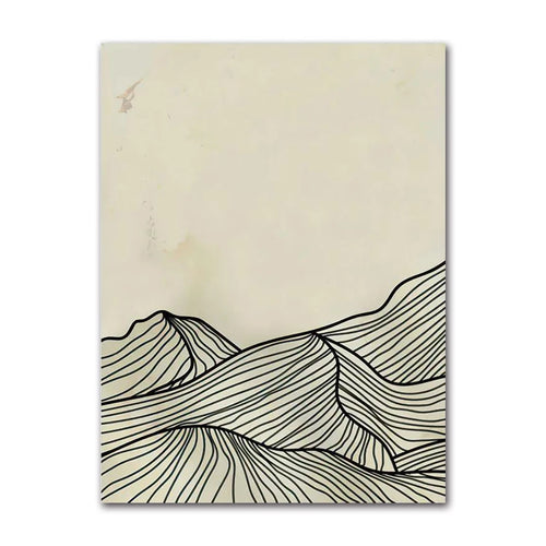 Minimalist Sun Mountain Line Abstract Wall Art, Nordic Posters Prints, Minimalist Picture, Canvas Painting, Room Decoration, Set 3 - vue 10 sur 10