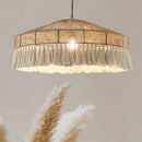 Bohemian hemp rope tassel vintage pendant light