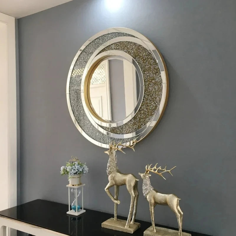 miroirs décoratifs ronds art de luxe nordiques créatifs pour décoration maison - vue 4 sur 8