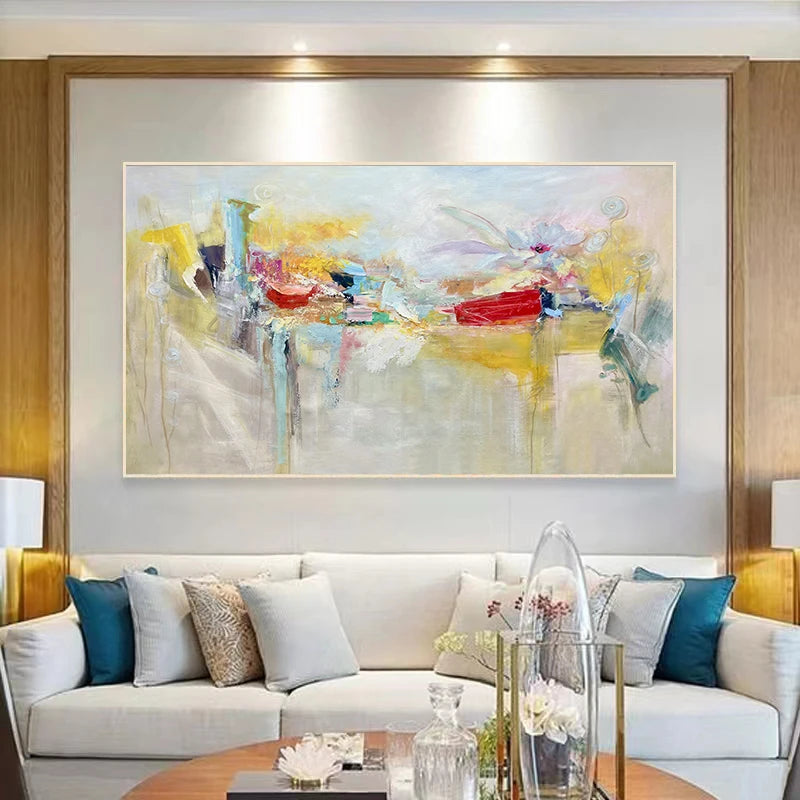 Tableau peinture abstraite personnalisée décorative peinte à la main sur toile - vue 7 sur 7