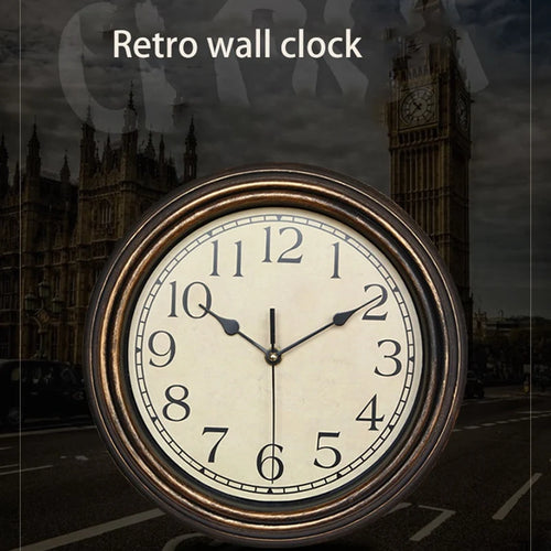 12 Inch Silent Retro Wall Clock Quartz Decorative Table Dial Battery Non-Ticking Digital Clocks for Bedroom,Black - vue 3 sur 7
