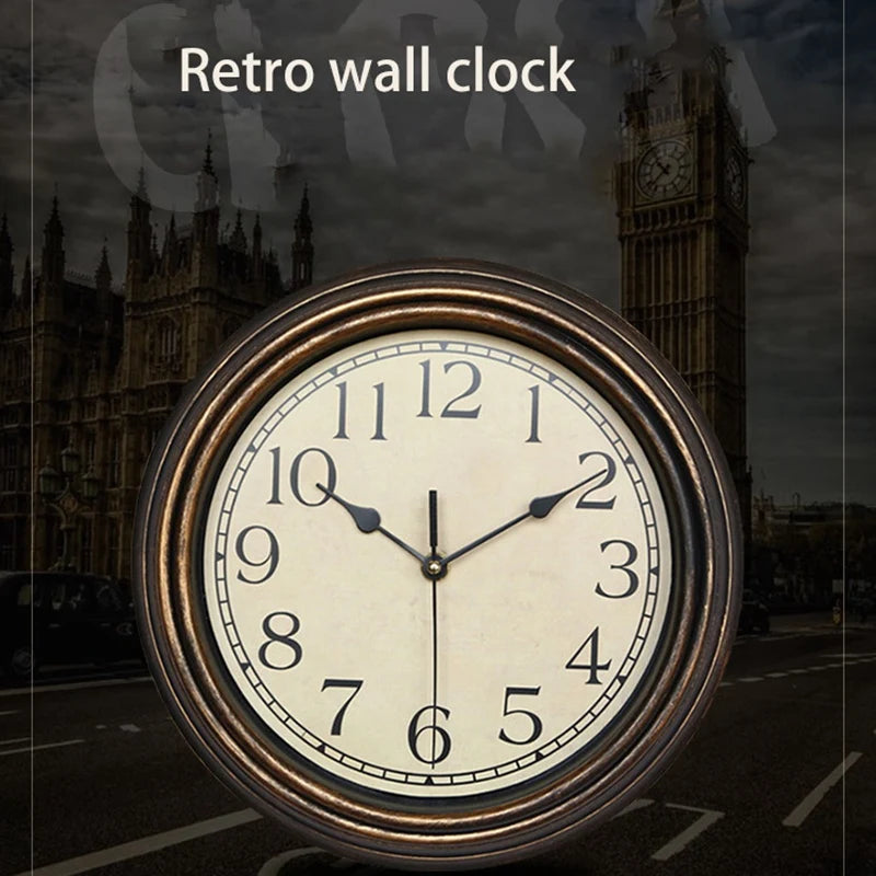 12 Inch Silent Retro Wall Clock Quartz Decorative Table Dial Battery Non-Ticking Digital Clocks for Bedroom,Black - vue 2 sur 7