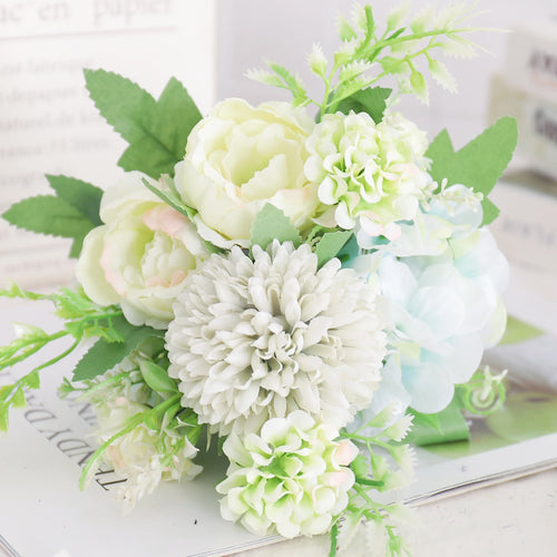 fleurs artificielles soie pivoine hortensia décoration mariage bouquet - vue 30 sur 40