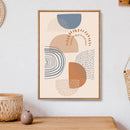Abstract geometric multicolour flower wall art warm decor