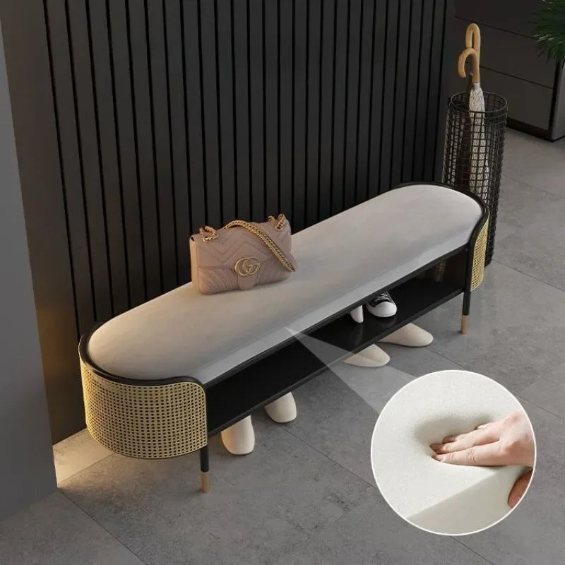 A Bench Can Be Sat At The Door of The Entrance Shoe Change Stool, Cabinet Can and Household Integrated Shoe Stool Furniture - vue 3 sur 11