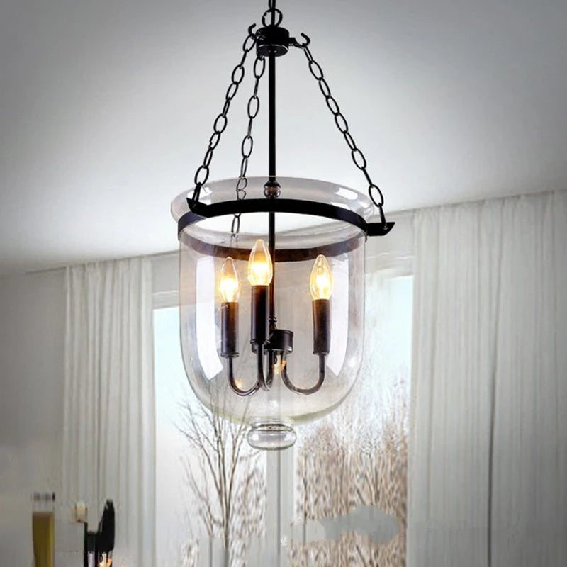 suspension en verre rétro style campagnard américain pour intérieur - vue 3 sur 10