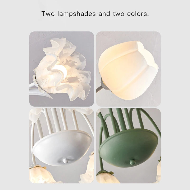 lustre à pétales en verre pour décoration intérieure kawaii - vue 6 sur 24