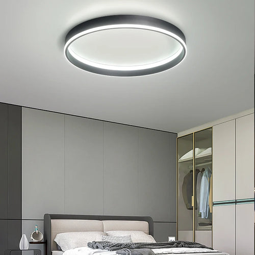 Simple round modern LED ceiling light for bedroom and living room - vue 6 sur 12