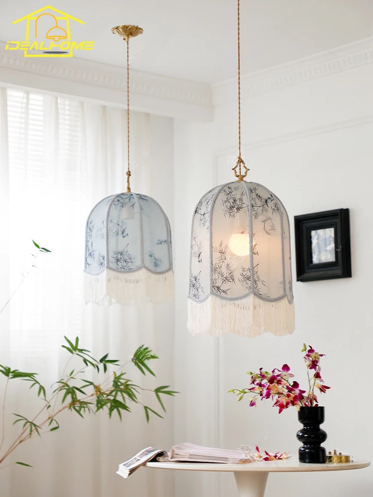 suspension en tissu avec pampilles pour ambiance décorative - vue 6 sur 11