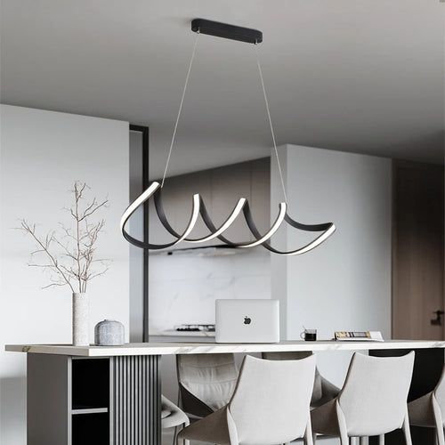 Minimalist spiral LED chandelier home decor indoor lighting - vue 2 sur 10