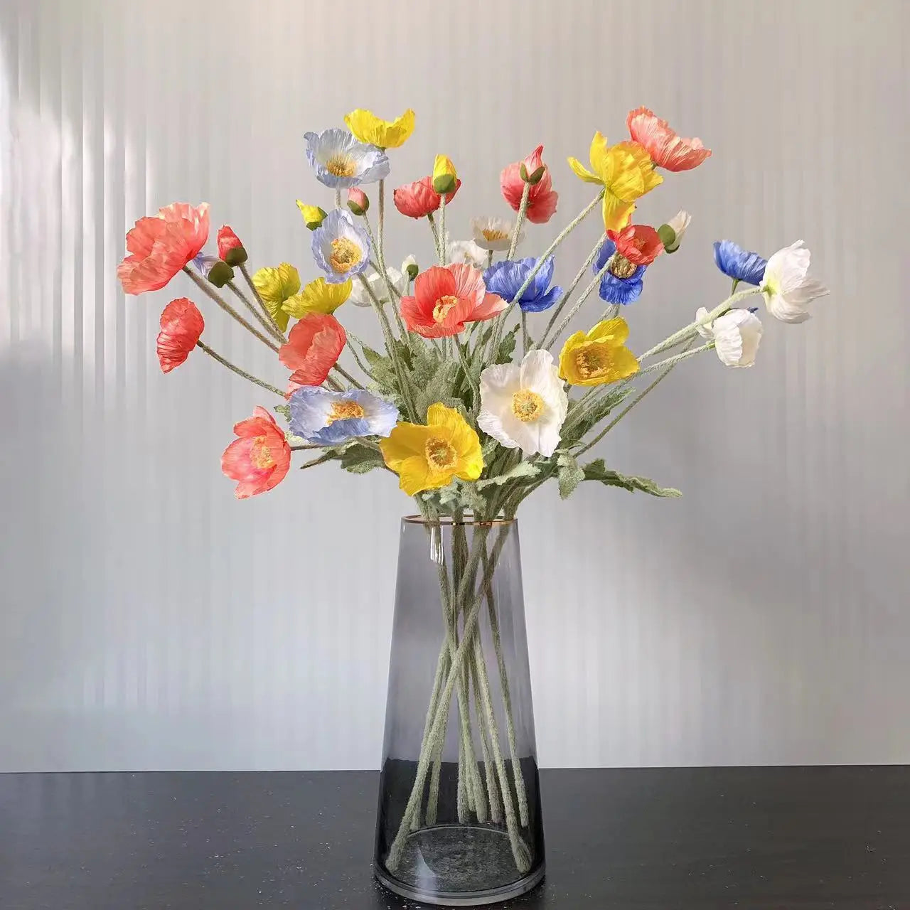 fausses fleurs de pavot en soie pour décorations de mariage et fêtes - vue 2 sur 29