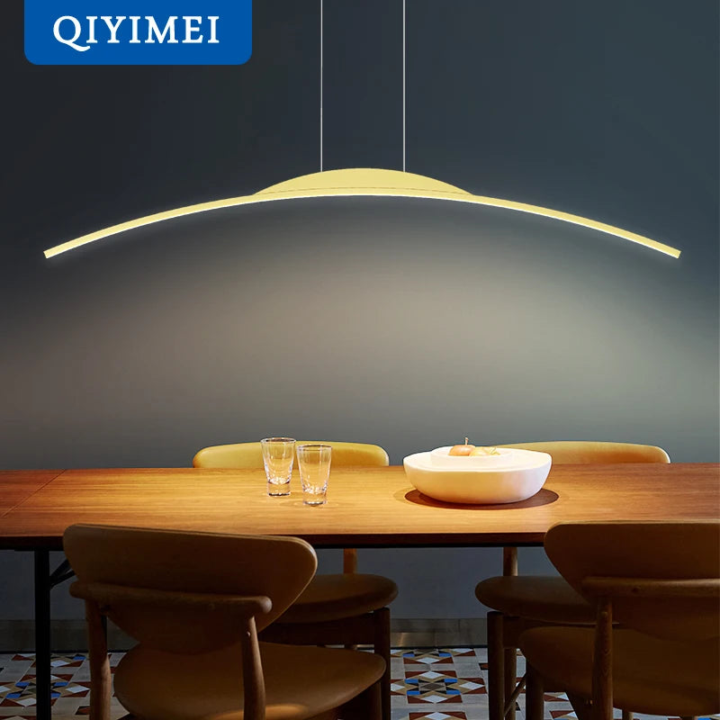 Lustre long led minimaliste avec hauteur réglable - vue 4 sur 21