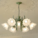lustre à la française en verre avec fleurs style muguet