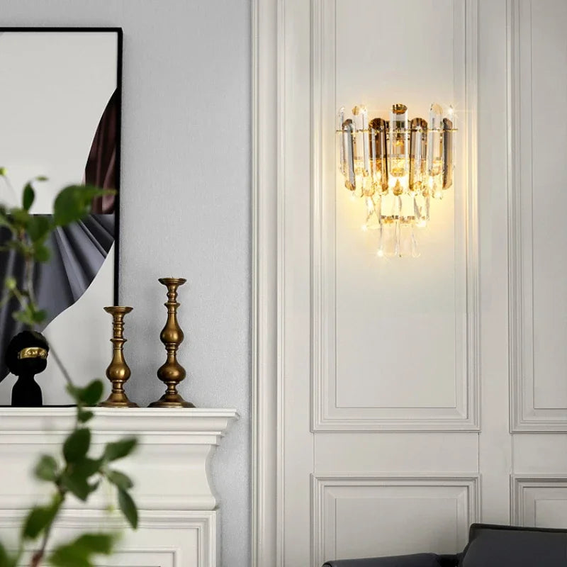 applique murale nordique créative en cristal design moderne décoratif d'intérieur - vue 7 sur 12