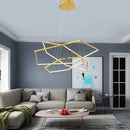 Minimalist luxury gold geometric chandelier with LED