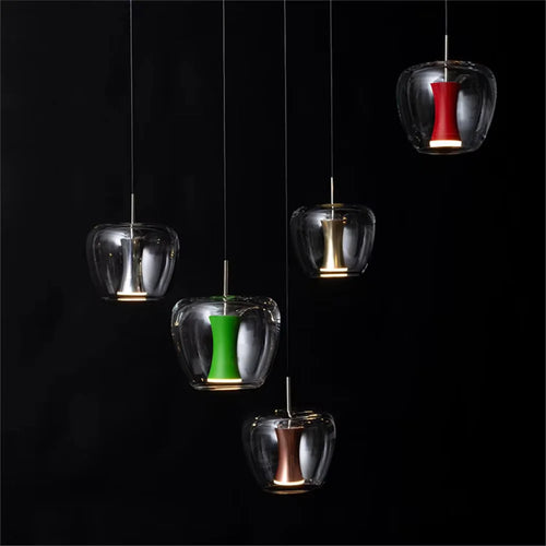 suspension led en verre transparent au design moderne pour décoration intérieure - vue 5 sur 10