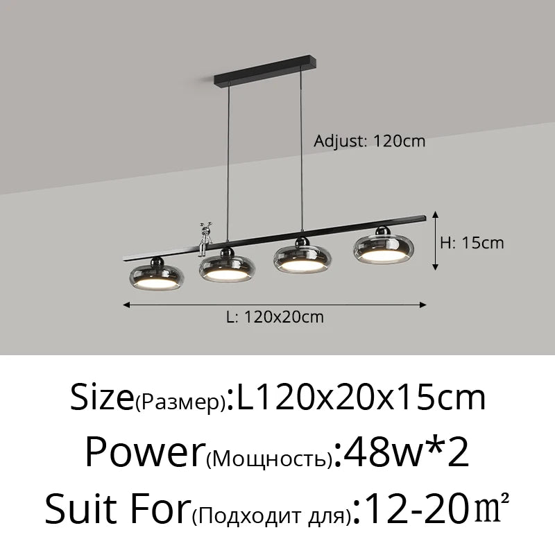 suspension minimaliste italienne pour éclairage intérieur moderne