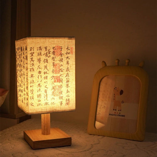 lampe à poser décorative carrée à led avec variateur et prise usb - vue 2 sur 9