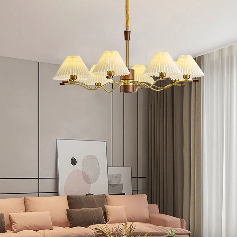 lustre en bois pour décoration luminaire suspendu - vue 5 sur 14