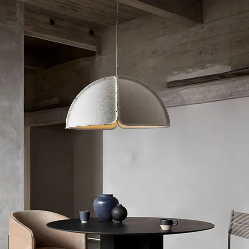 lustre art circulaire en tissu nordique pour intérieur designer - vue 3 sur 8