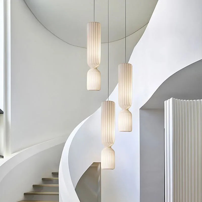 Suspension en soie de forme cylindrique de concepteur danois pour salon Duplex Villa Loft escalier décor éclairage - vue 4 sur 12