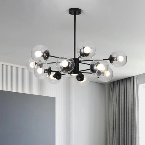 Lustre moderne design avec boule en verre magique haricot - vue 5 sur 18