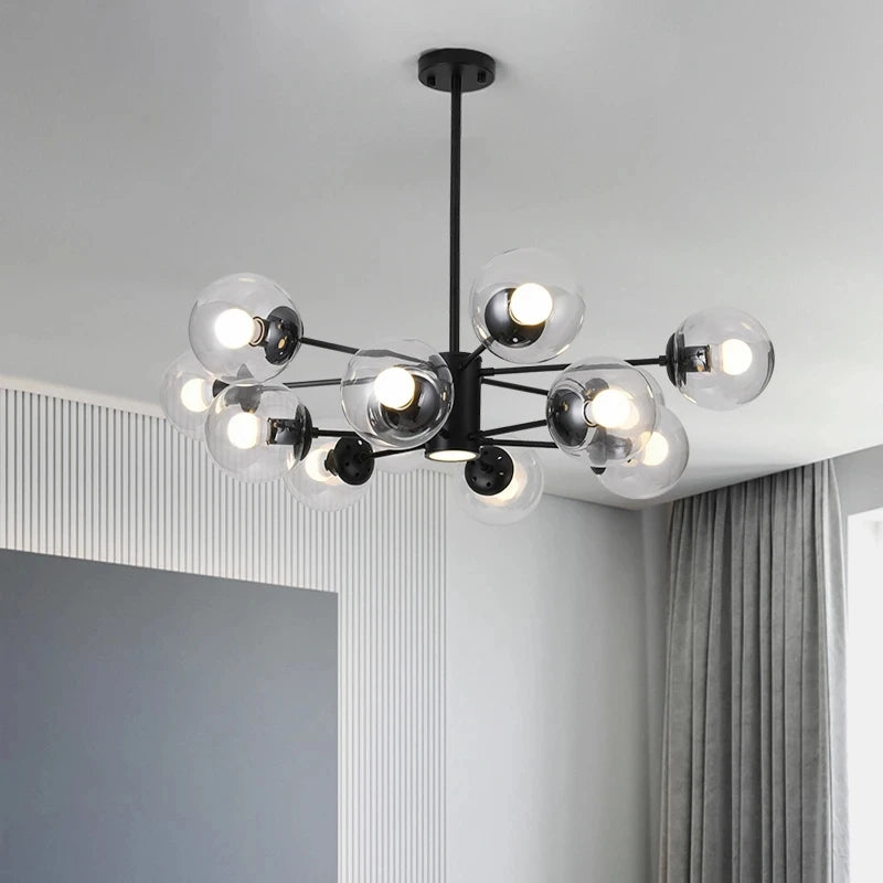 Lustre moderne design avec boule en verre magique haricot - vue 4 sur 18