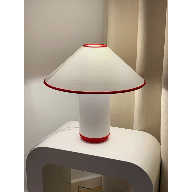 lampe de table nordique design en coton rétro décoratif - vue 6 sur 8